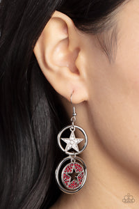 Paparazzi 🔆 Liberty and SPARKLE for All - Red Earrings