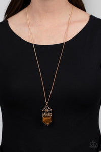 Paparazzi 🔆 Trailblazing Talisman - Brown Necklace