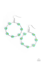 Load image into Gallery viewer, oak-sisters-jewelry-dainty-daisies-blue-earrings-paparazzi-accessories-by-lisa
