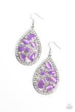 Load image into Gallery viewer, oak-sisters-jewelry-cats-eye-class-purple-earrings-paparazzi-accessories-by-lisa
