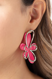 Paparazzi 🔆 Glimmering Gardens - Pink Post Earrings