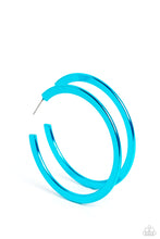 Load image into Gallery viewer, oak-sisters-jewelry-pop-hoop-blue-earrings-paparazzi-accessories-by-lisa
