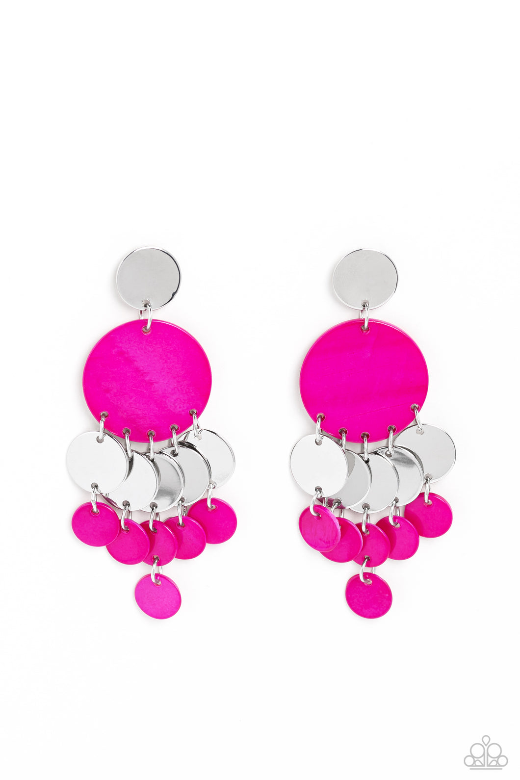 oak-sisters-jewelry-shell-of-the-ball-pink-post earrings-paparazzi-accessories-by-lisa