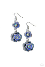 Load image into Gallery viewer, oak-sisters-jewelry-intricate-impression-blue-earrings-paparazzi-accessories-by-lisa
