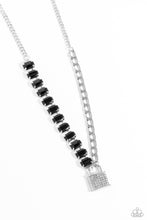 Load image into Gallery viewer, oak-sisters-jewelry-lock-and-roll-black-necklace-paparazzi-accessories-by-lisa
