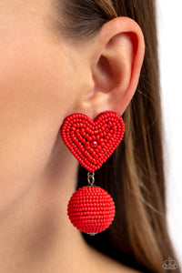 Paparazzi 🔆 Spherical Sweethearts - Red Post Earrings